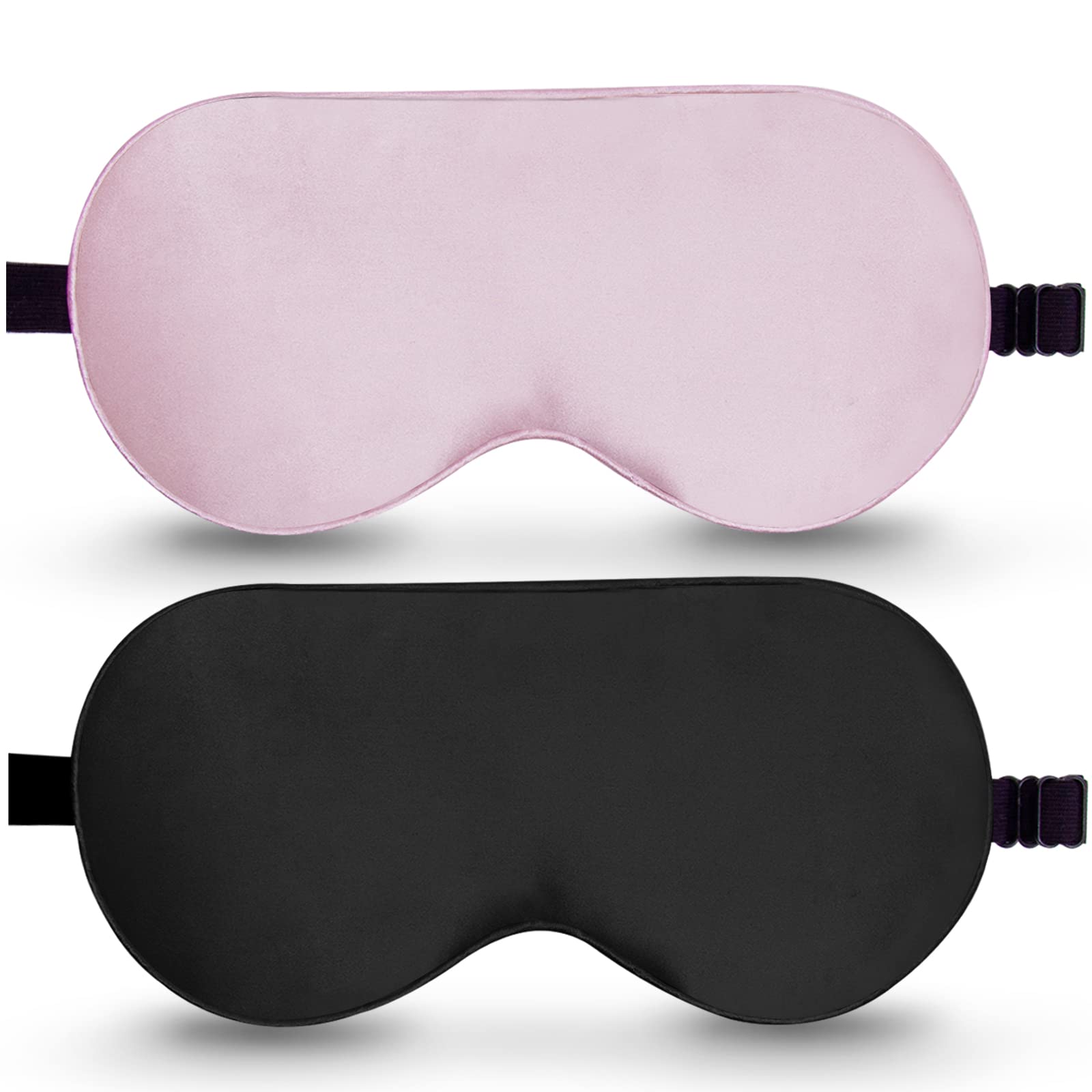 BeeVines 100% Silk Sleep Mask, 2 Pack 100% Blackout Eye Mask for Sleeping | Natu