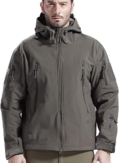 FREE SOLDIER Men's Fleece Jacket Military Tactical Ski Jacket Waterproof Winter Coat Windproof Outdoor Softshell Jacket with Hood