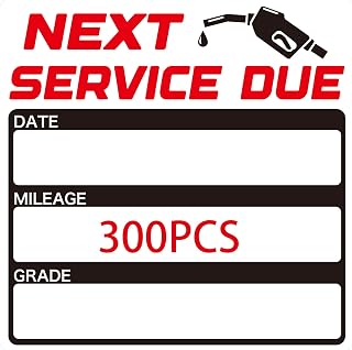 300 Pcs Oil Change Stickers, 2 x 2 In Static Cling Windshield Labels | Pet Static Cling, No Residue, Writable Service Date/Mileage, Easy To Read, For Cars And Fleets
