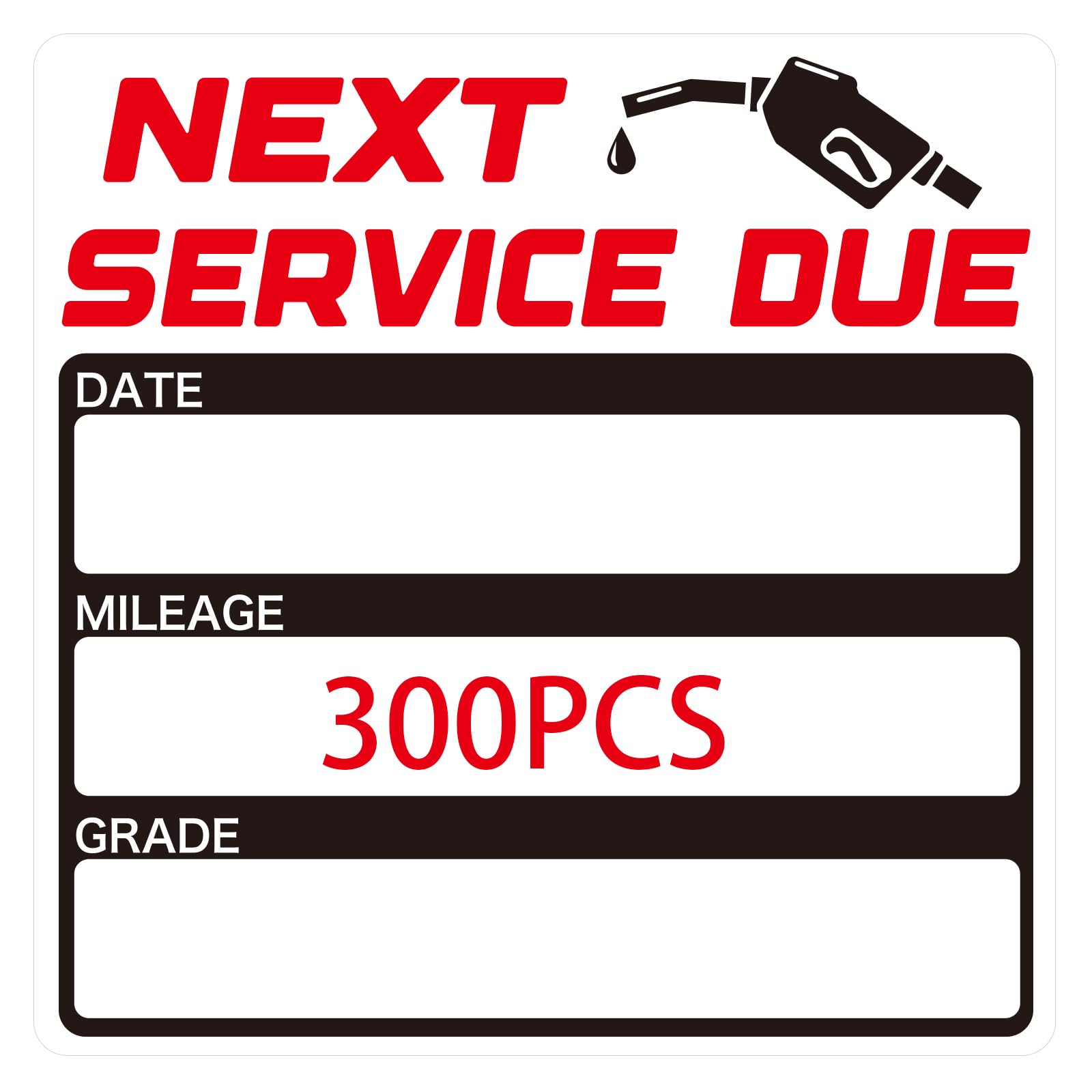 300 Pcs Oil Change Stickers, 2 x 2 In Static Cling Windshield Labels | Pet Stati