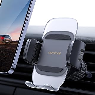Lamicall Car Vent Phone Holder - [Quick Spring Clip] Car Phone Mount with Metal Hook, Universal Air Vent Cradle for iPhone Duo 18 17 16 15 14 13 12 Pro Max Plus Air Mini, Samsung S26, 4-7” Phone