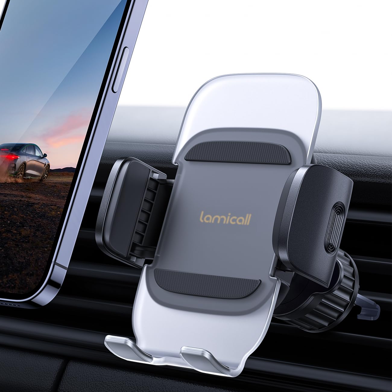 Lamicall Car Vent Phone Holder - [Quick Spring Clip] Car Phone Mount with Metal 