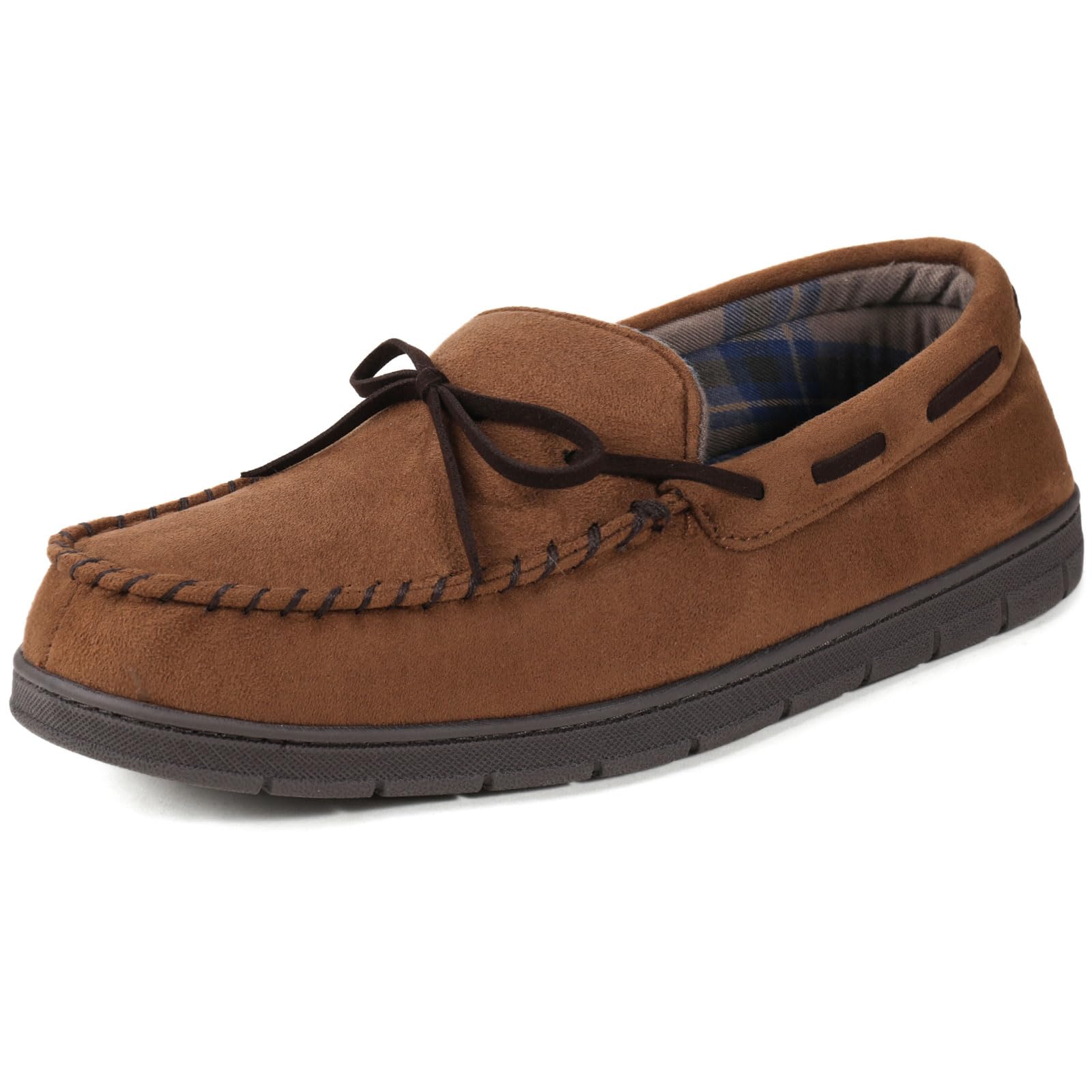 ULTRAIDEAS Pantuflas tipo mocasín Luke de microgamuza con lazo para interiores y