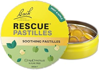 Rescue Remedy Pastilles | Mint & Apple Flavoured | Daily Support for Stressful Moments | Bach Original Flower Essences | Chewable Pastilles | 50g Travel Tin​