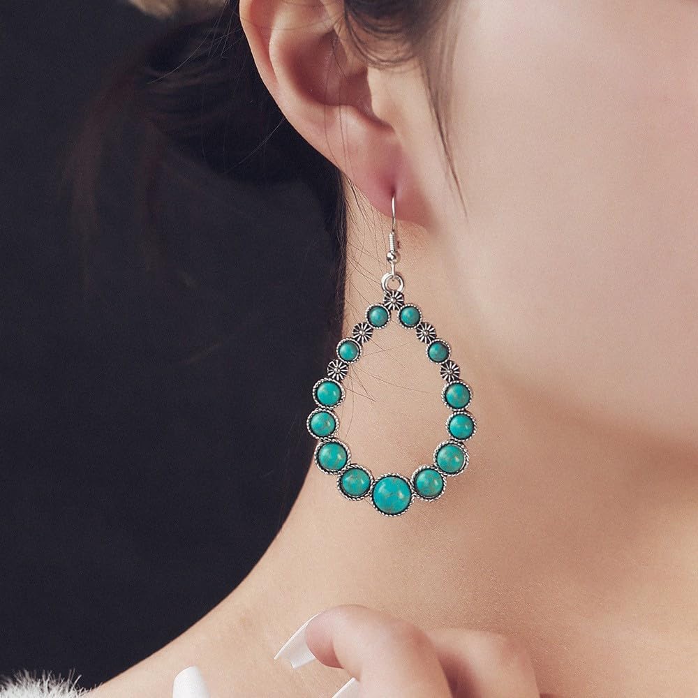 Turquoise Dangle Earrings for Women Stylish Boho Drop Jewelry Gift Idea