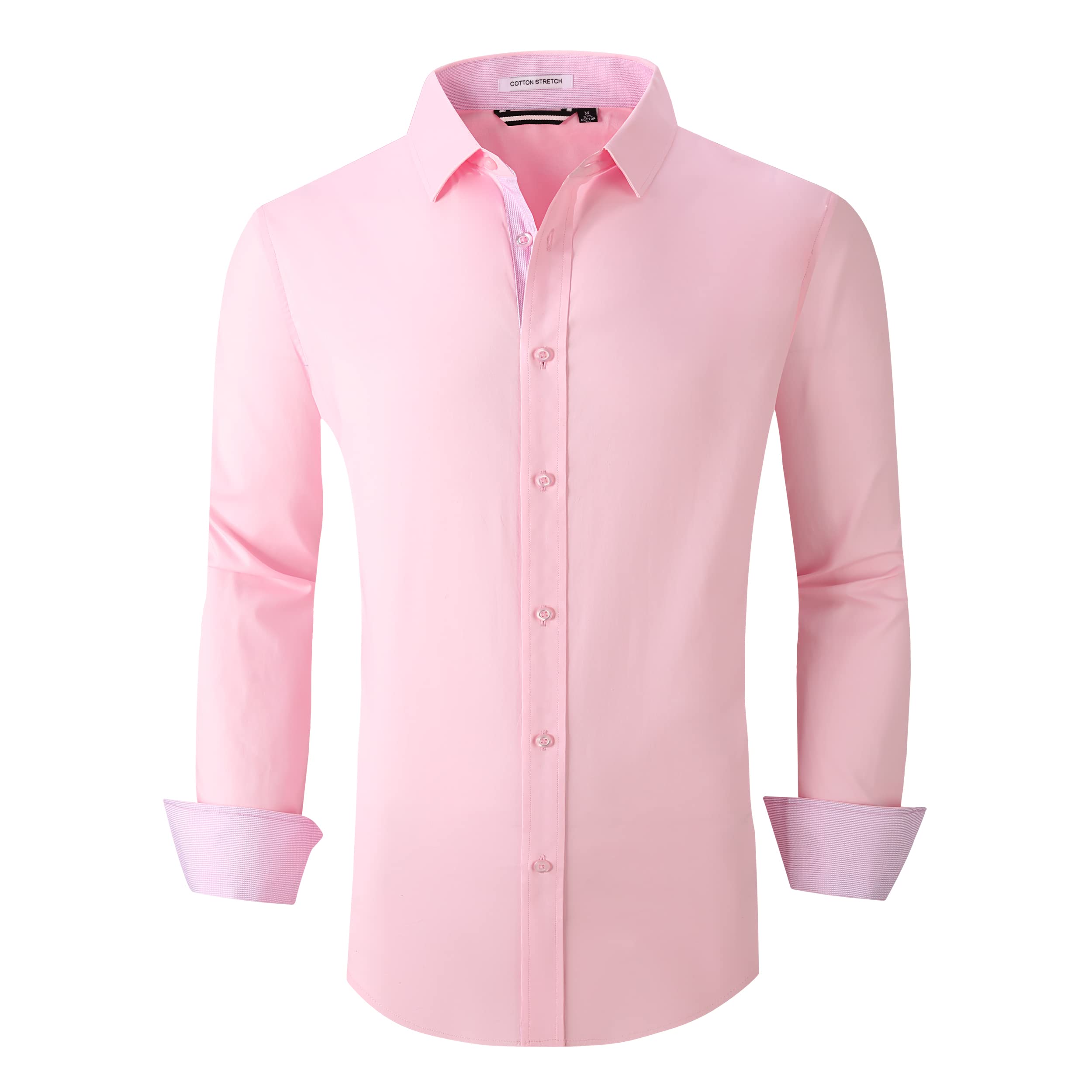 Alex Vando Mens Dress Shirts Regular Fit Long Sleeve Stretch Business Dress Shir