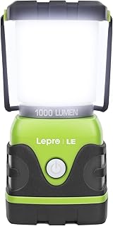 Lepro 1000LM Battery Powered LED Camping Lantern with 4 Light Modes, Green | Tent Light, Camping Essentials, Waterproof Lantern Flashlight for Camping, Emergency Light, Power Outages, Not Rechargeable