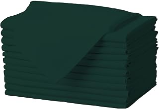 Gee Di Moda tovaglioli di 43,2 x 43,2 cm - Solido Lavabile Poliestere tovaglioli - Set di 12 tovaglioli con Angoli - Ideale per Matrimoni, Feste, cene e Altro Hunter Green Napkins