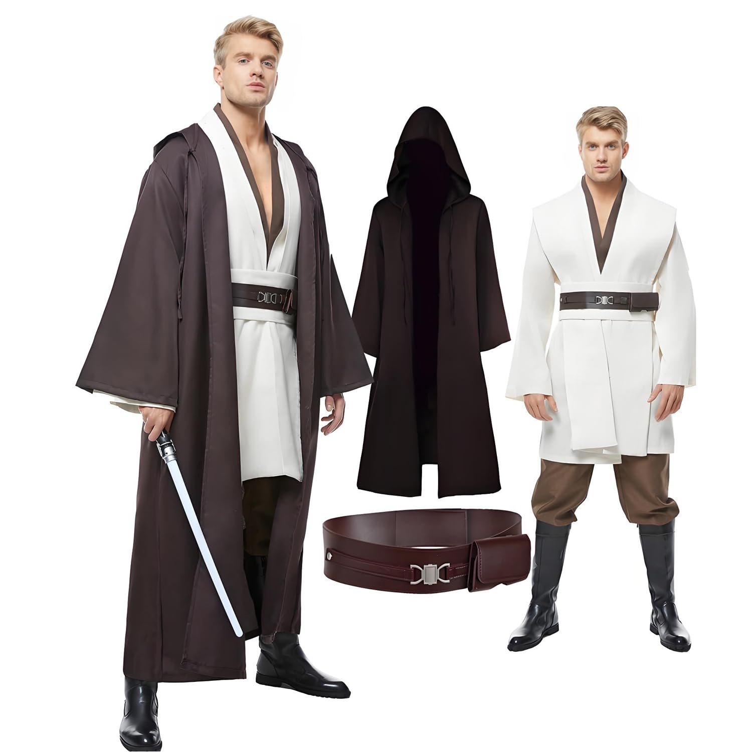Cosplaysky Men's Tunic Cosplay Costume Halloween Robe Hooded Uniform