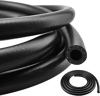 LSGCQ Fuel Line 1/4 Inch (6mm) ID NBR Fuel Line Hose, 10 Feet | Rubber Fuel Hose Push Lock Hose High Pressure 300PSI for Automotive Marine Small Engine Fuel Line