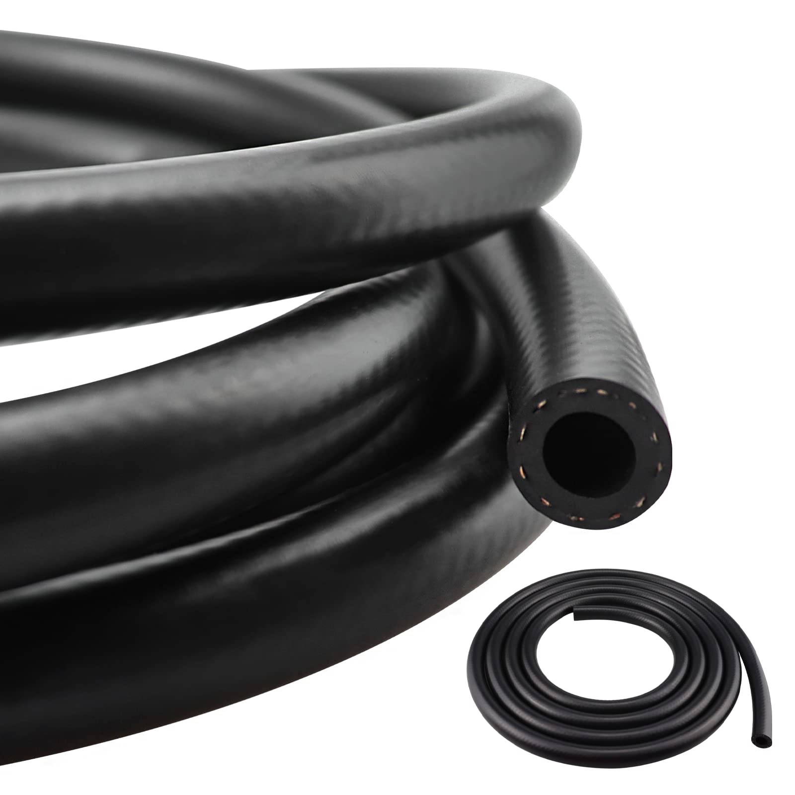 LSGCQ Fuel Line 1/4 Inch (6mm) ID NBR Fuel Line Hose, 10 Feet | Rubber Fuel Hose