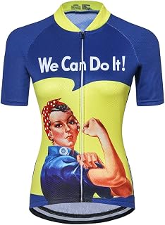 JPOJPO Camiseta de Ciclismo para Mujer, de Secado rápido, Transpirable, Reflectante, Tallas S-2XL