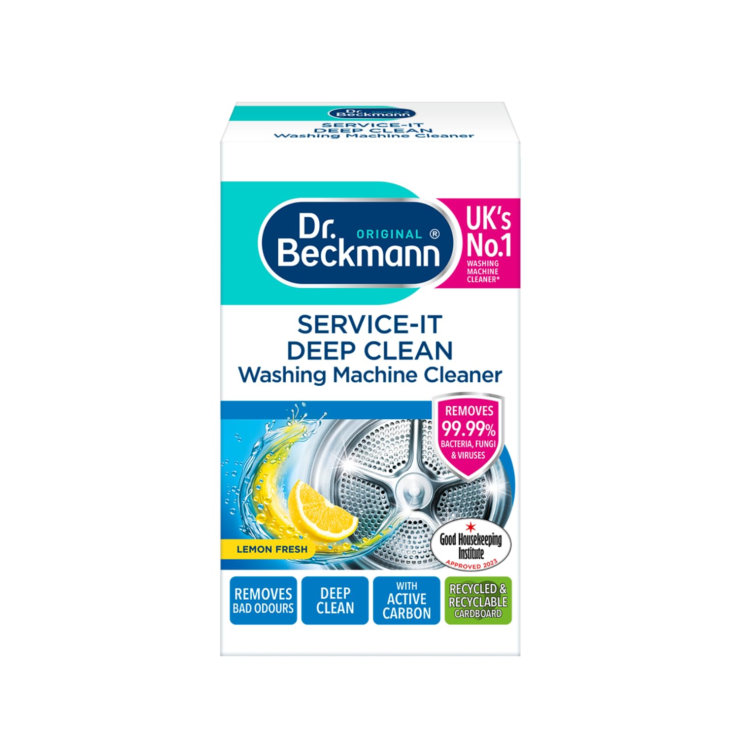 Dr. Beckmann Service-it Deep Clean Washing Machine Cleaner, 250g | Lemon Fresh s