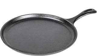Lodge Round Seasoned Cast Iron Griddle, PFAS-Free, 10.5 Inches | Non-Toxic Round Cast Iron Griddle Pan, Pre-Seasoned & Compatible with Stovetop, Oven, Grill & Campfire