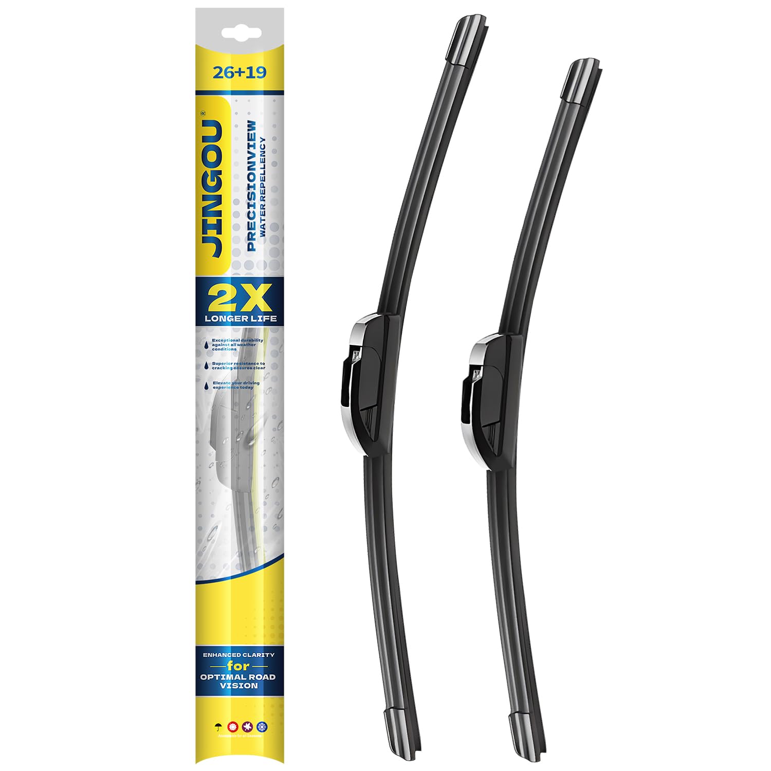 JINGOU 26''+19'' Front Windshield Wiper Blades Compatible with 2008-2017 Honda A