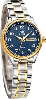 OLEVS Watches for Women Analog Quartz Silver Gold Watches for Women Stainless Steel Waterproof Large Numbers Easy to Read Wrist Watches