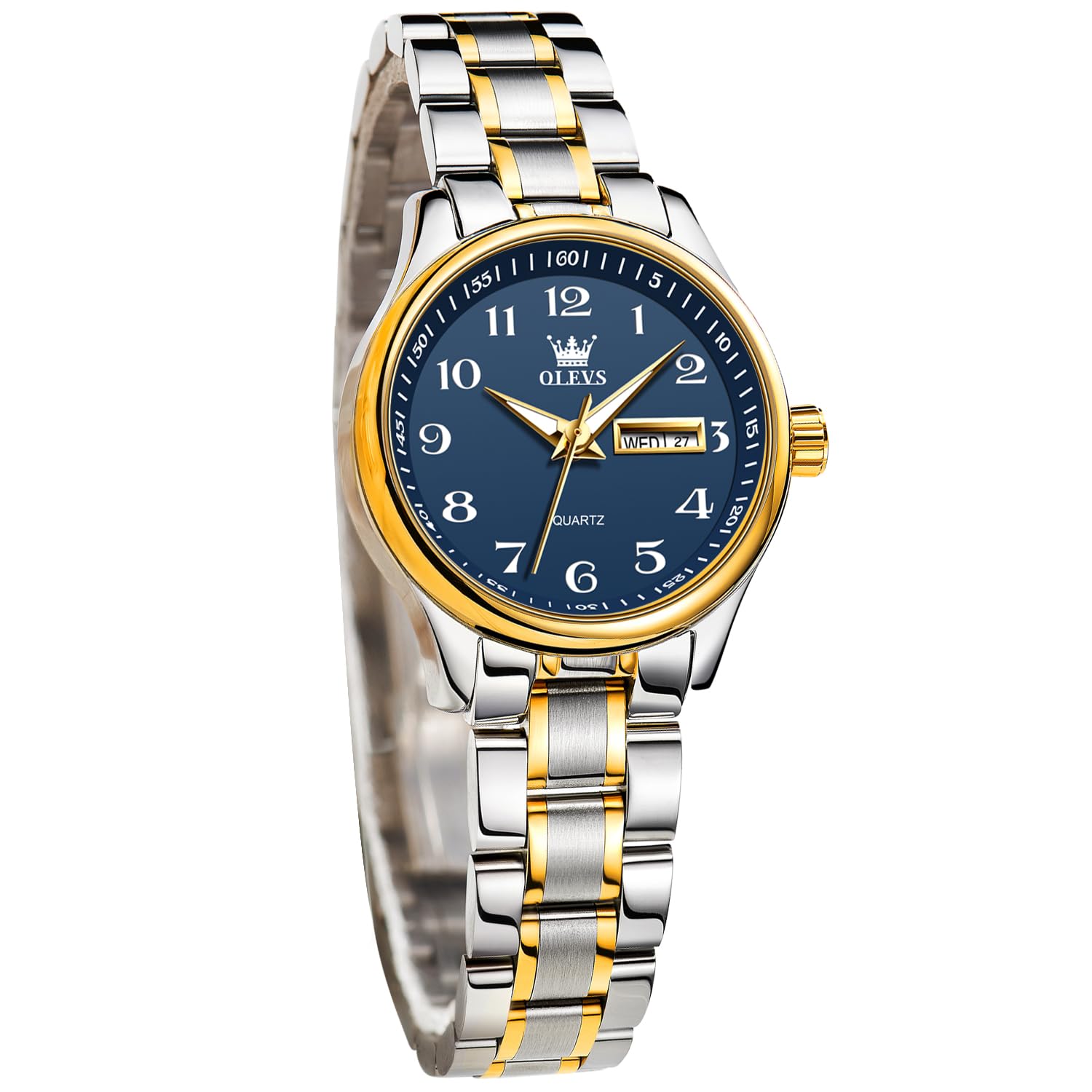 OLEVS Watches for Women Analog Quartz Silver Gold Watches for Women Stainless St