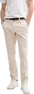 Tom Tailor Men's Slim Fit Stretch Chino Trousers with Belt 1037653