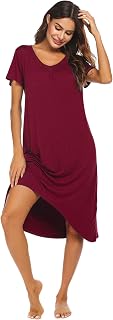 Ekouaer Nightgowns for Women Short Sleeve Night Gowns Plus Size Night Shirt