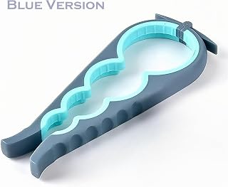 Easy to Use Jar, Bottle and Can Opener for Weak Hands - Easy Multi Opener for Seniors, Arthritis Relief, Low Strength - Convenient Lid Opener (Blue & Gray)