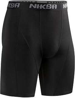 Niksa Men's 3-Piece Compression Running Tights Sports Shorts