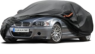 Kayme 7 Layers Car Cover Waterproof Breathable,Outdoor Full Cover Rain Sun UV Dust All Weather Protection,Universal Fit BMW E90/E46/E30,VW EOS, Benz W202, Kia Rio Sedan Etc. (420 To 450cm) 3M