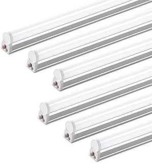 Barrina LED T5 Integrated Single Fixture, 4FT, 2200lm, 6500K 20W, 6 Packs | Super Bright White Utility LED Shop Light, Ceiling Under Cabinet Light, Corded Electric with ON/Off Switch, ETL Listed