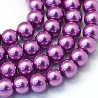 1 Strand 8mm Baked Painted Round Pearl Glass Beads Strands Black Imitation Pearl Spacer Loose Beads for Jewelry Necklaces Crafts Supplies 80cm 100pcs/Strand