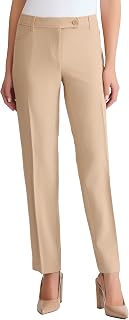Jones New York Womens Bi Stretch Fly Front Duke Slim Leg Pant - PralinePants