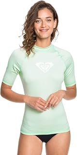 Roxy Womens Short Sleeve Compression Fit Rashguard, UPF 50+, Quick Dry, Recycled Swim Shirt