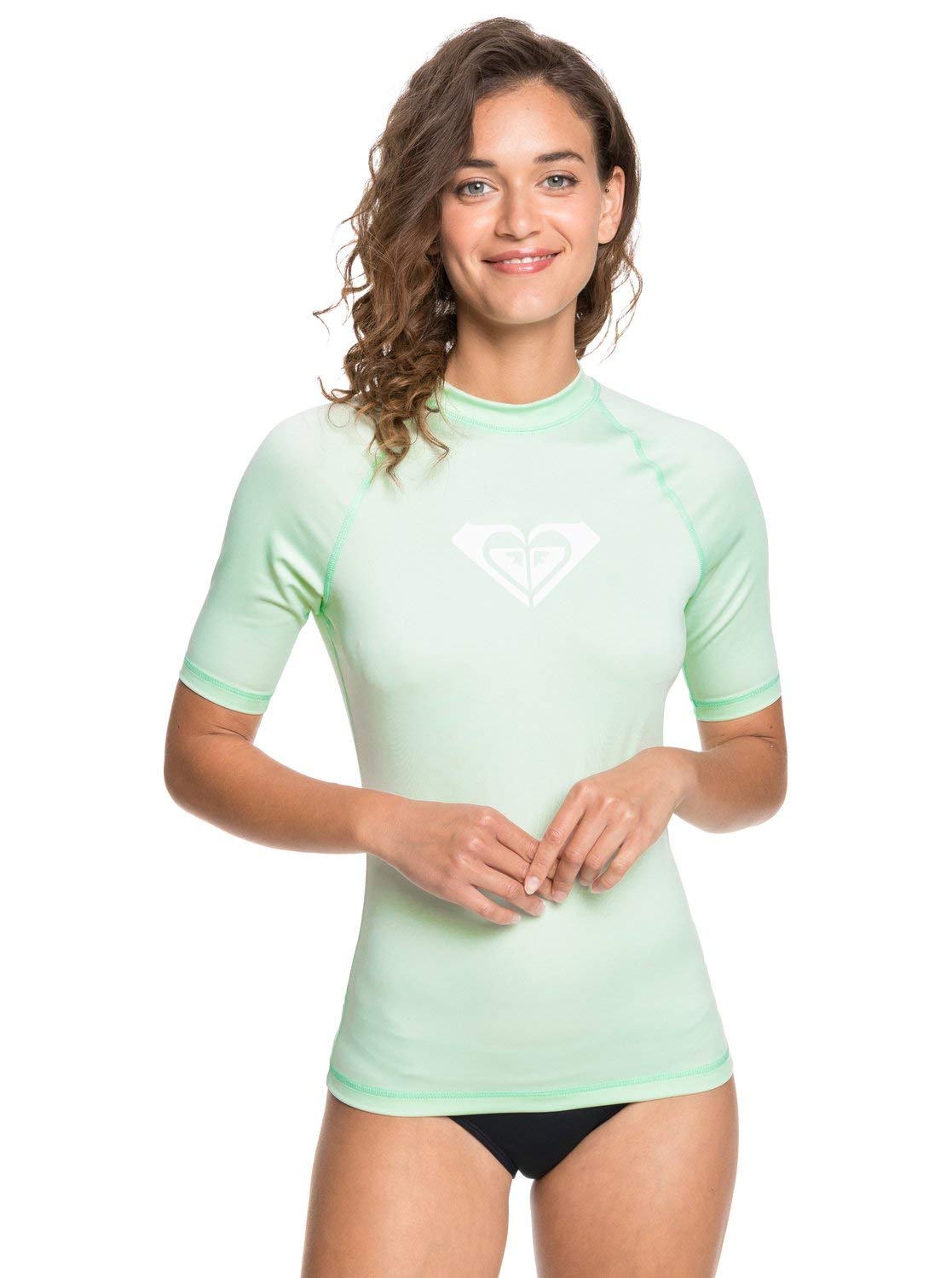 Roxy Womens Short Sleeve Compression Fit Rashguard, UPF 50+, Quick Dry, Recycled