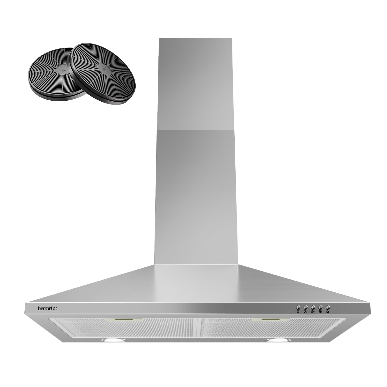 Hermitlux 30 inch Range Hood, Stainless Steel Wall Mount Kitchen Vent Hoods | Du