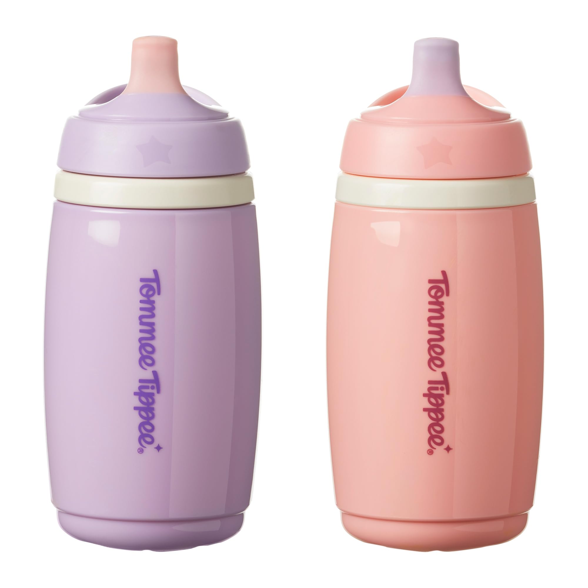 Tommee Tippee Insulated Active Spout Cup 12m+, 266ml, Pink and Purple | Easy-Hol