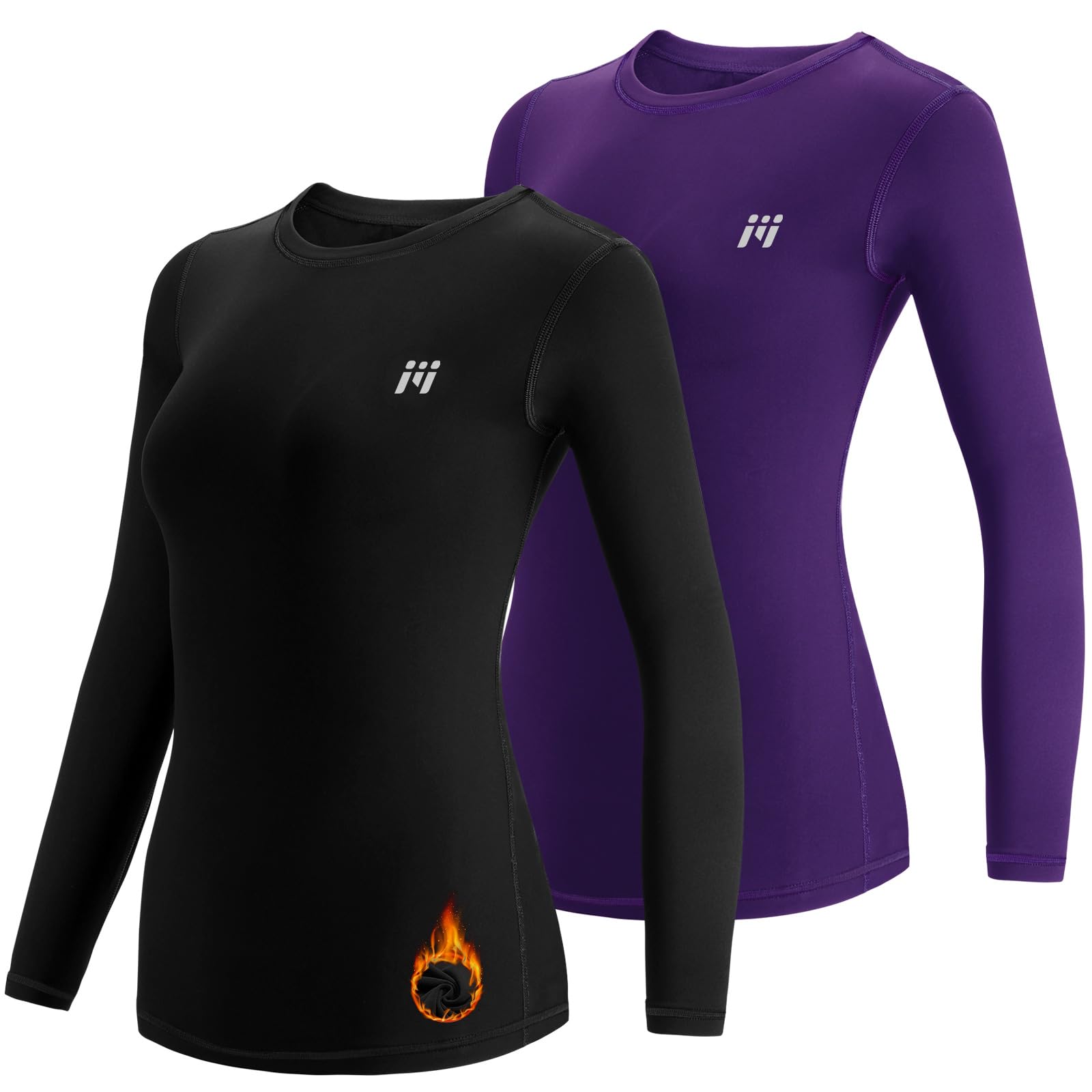 MEETWEE Women's Thermal T-Shirt Long Sleeve Compression Base Layer Thermal Under