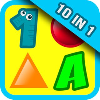 10 Preschool Activities in One App - Fun Educational Kids Games (ABC letters, learn numbers, teach colors, shapes, 123 counting, matching objects and train memory) for Toddlers & Kindergarten Explorers