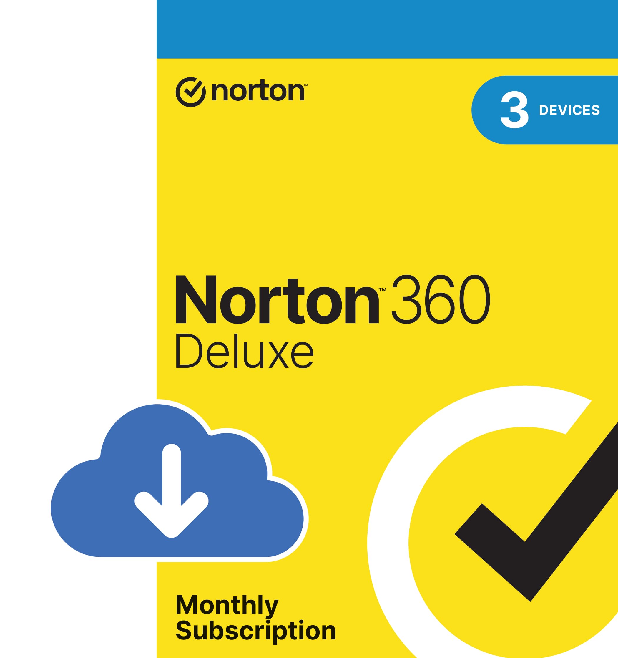 Norton 360 Deluxe 2026, Antivirus software for 3 Devices and monthly subscriptio