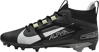 Nike Alpha Menace 4 Elite Football Cleats (FD7036-001, Black/Light Smoke Grey/Metallic Silver/White)