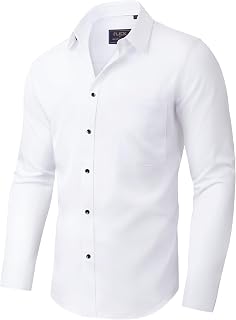 siliteelon Hemd Herren Langarm Regular Fit Stretch Businesshemd mit Tasche