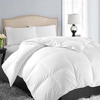 EASELAND Queen Size Down Alternative Comforter, White, 88x88 Inches | Quilted Duvet Insert for All Seasons, Soft Lightweight Bedding with Corner Tabs, Breathable Machine Washable Hotel Quality