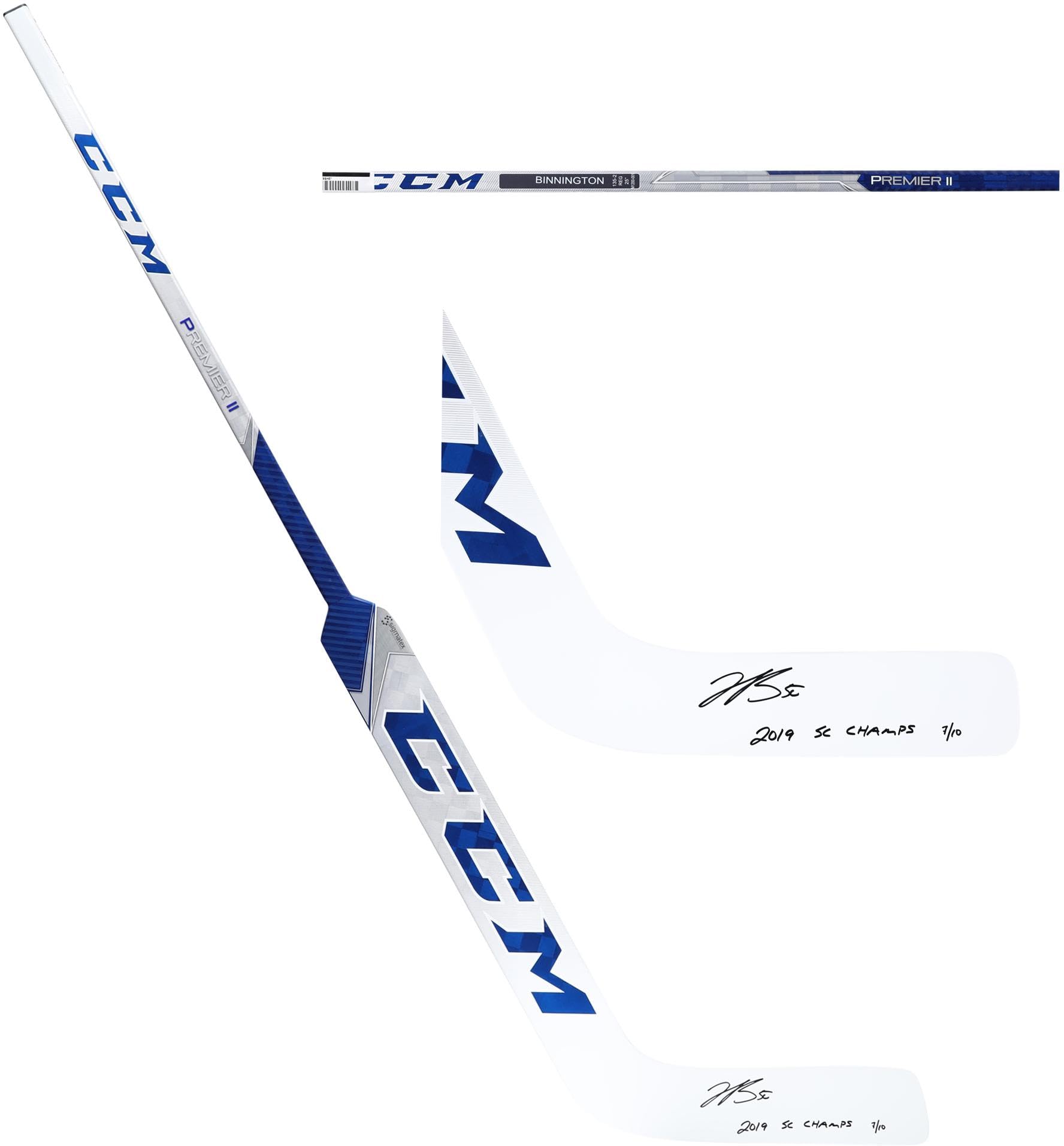 Jordan Binnington St. Louis s Autographed CCM Game-Model Hockey Stick with "2019