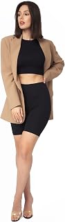 SOFTSAIL Leggings Women Tights Cycling Shorts Gym Yoga Pants Elastic Breathable Tummy Control High Waist Cotton for Slimming Ladies