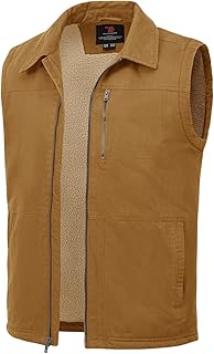 TBMPOY Mens Winter Vest Fleece Lined Sherpa Full Zip Up Vest Lightweight Outerwear Warm Cotton Casual Travel Jackets