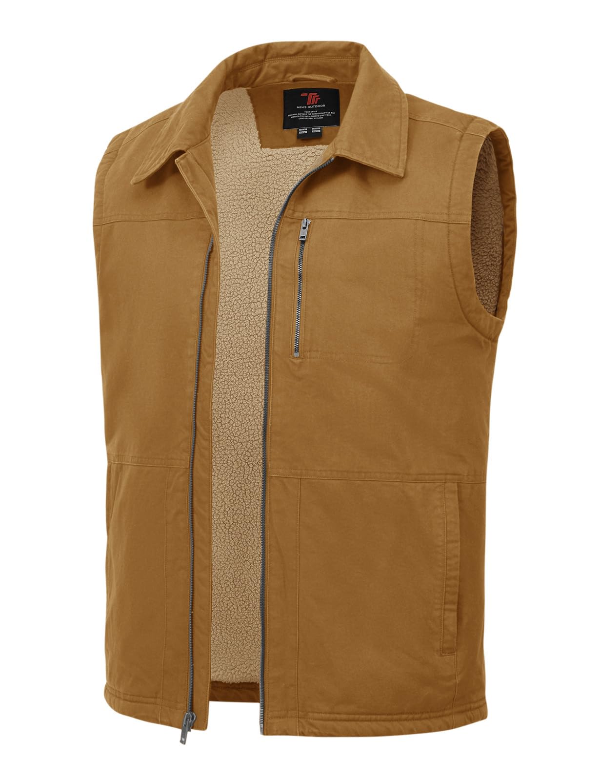 TBMPOY Mens Winter Vest Fleece Lined Sherpa Full Zip Up Vest Lightweight Outerwe