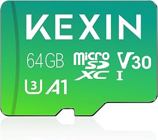 KEXIN 64GB Micro SD Card with Adapter - Up to 85MB/s 4K, V30, A1, C10, 4K UHD High Speed microSDXC UHS-I Memory Card Compatible with Action Camera Drone Game Console Smartphone Tablet,64 GB,Single