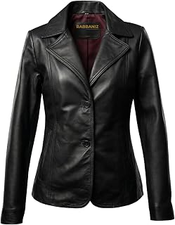 Chaqueta de Piel de Cordero para Mujer, Color Negro - Negro - X-Large
