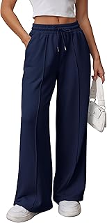 ATHMILE Womens Wide Leg Sweatpants High Waisted Baggy Teen Girl Pants