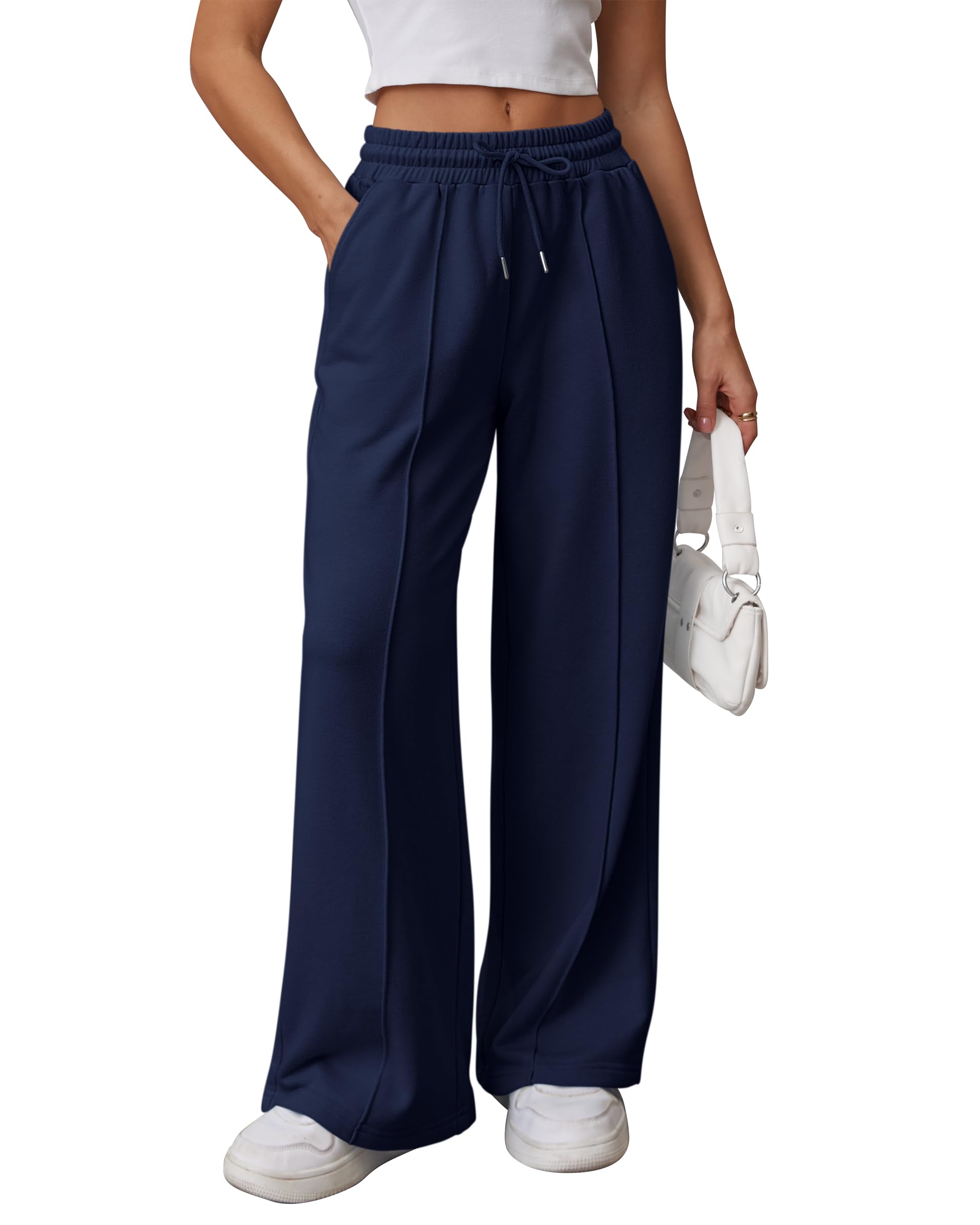 ATHMILE Womens Wide Leg Sweatpants High Waisted Baggy Teen Girl Pants
