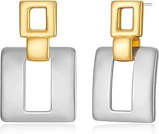 MUYAN Geometric Link Drop Dangle Earrings for Women Long Link Dangle Earrings Jewelry Gold Silver Earrings