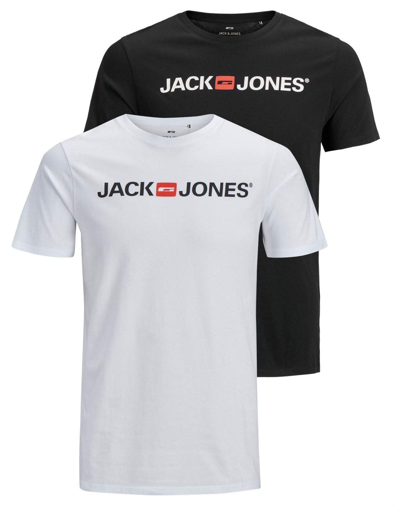 JACK & JONES Men's Jjecorp Logo Tee SS Crew Neck T-Shirt (Pack of 3)