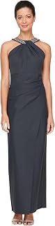 Alex Evenings Slimming Long Side Ruched Mother of The Bride Dress W/Cascade Ruffle Skirt (Petite And Regular Sizes) Women's Special Occasion Dress